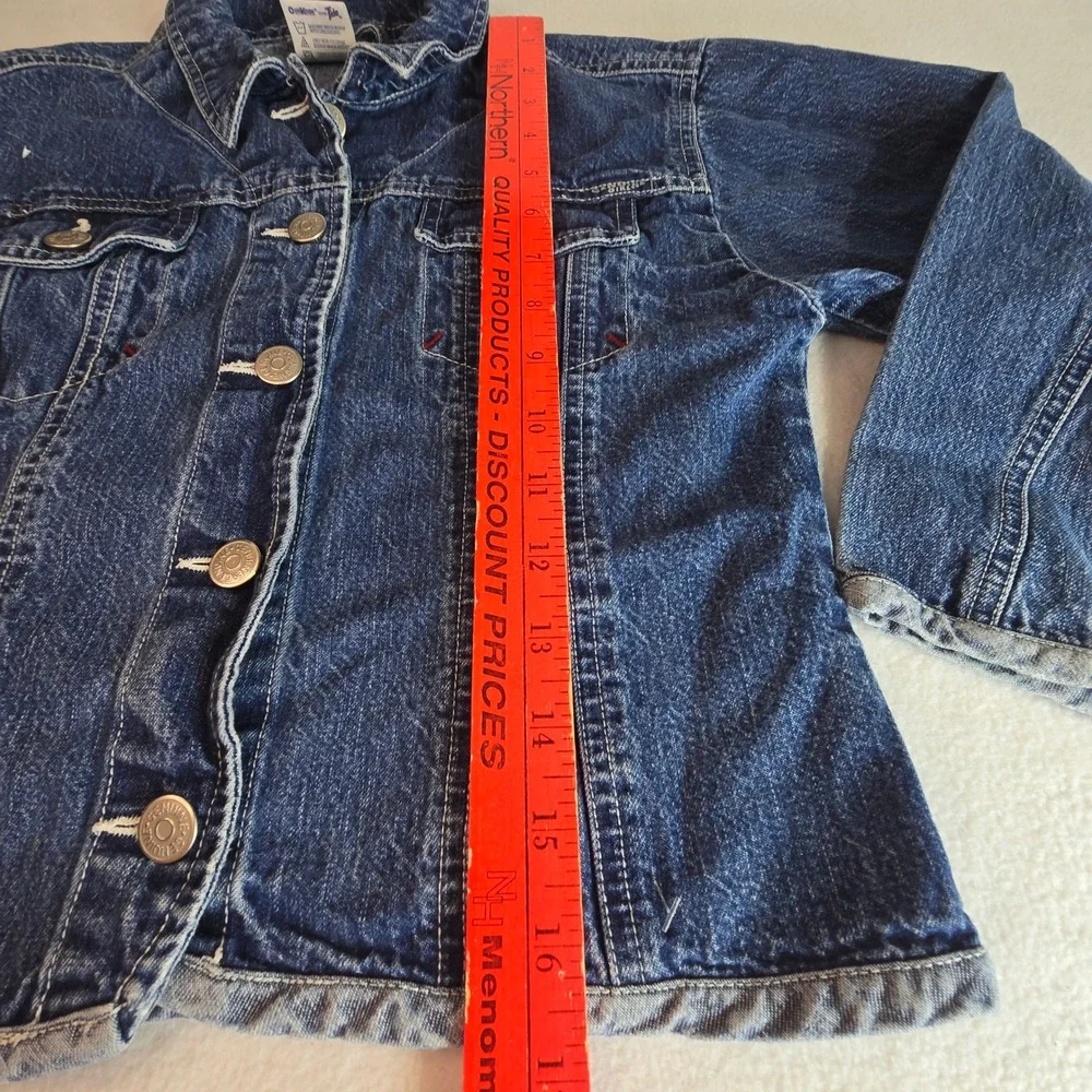OshKosh B'gosh Tour Jean Jacket Custom Embroidered Denim Girls Size 7